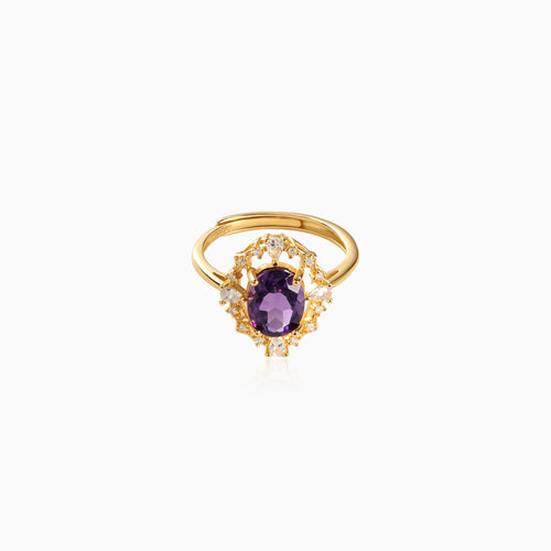 Radiant Oval Amethyst Ring