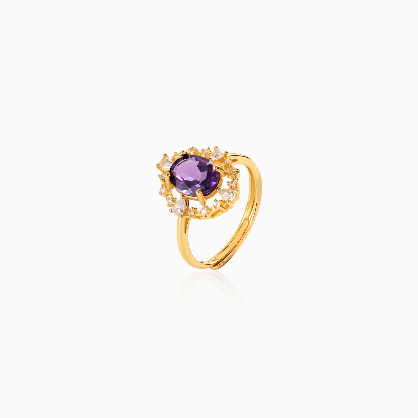 Radiant Oval Amethyst Ring