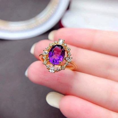 Radiant Oval Amethyst Ring