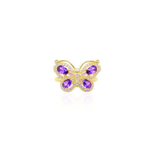 Butterfly Bloom Amethyst Ring