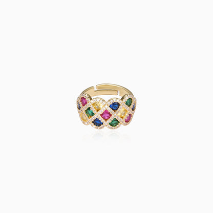 Rainbow Lattice Band Ring