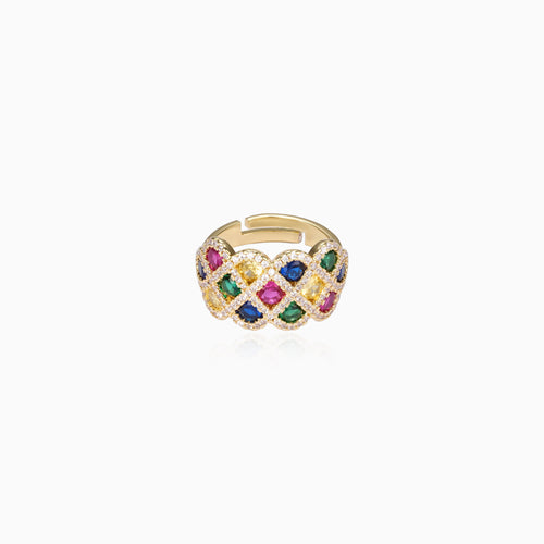 Rainbow Lattice Band Ring