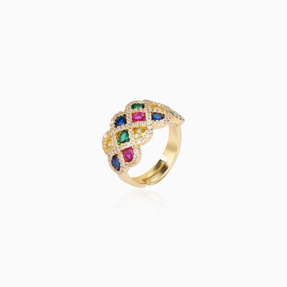 Rainbow Lattice Band Ring