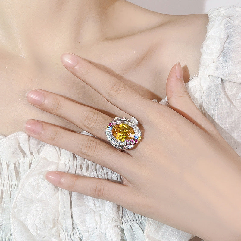 Framed Oval Halo Ring