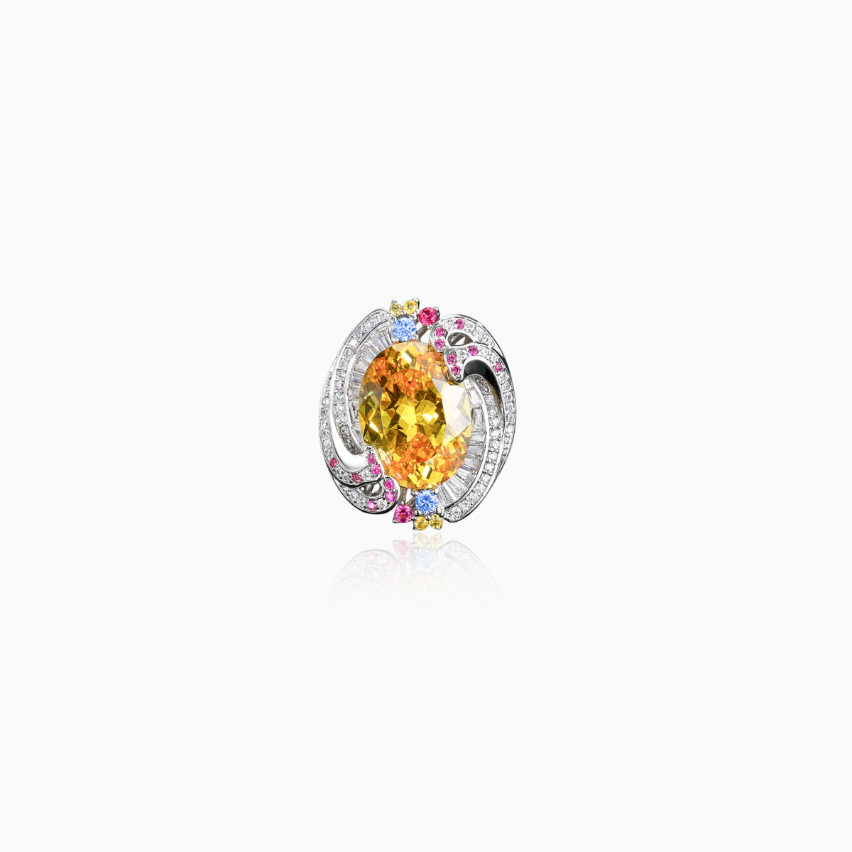 Framed Oval Halo Ring