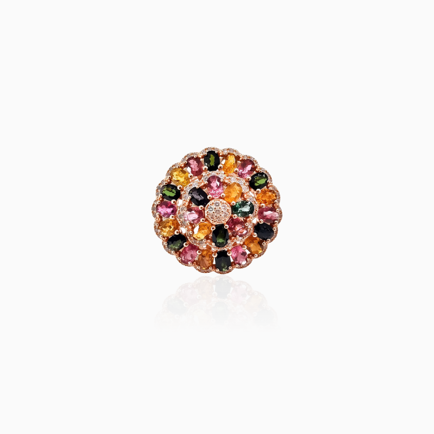 Rainbow Mosaic Blossom Ring