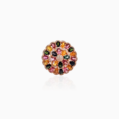 Rainbow Mosaic Blossom Ring