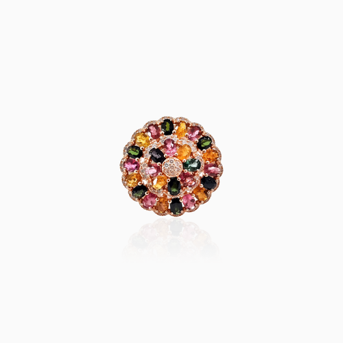 Rainbow Mosaic Blossom Ring