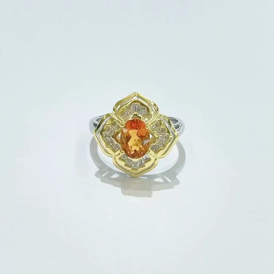 Citrine Blossom Statement Ring
