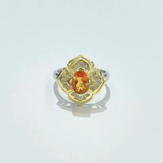 Citrine Blossom Statement Ring