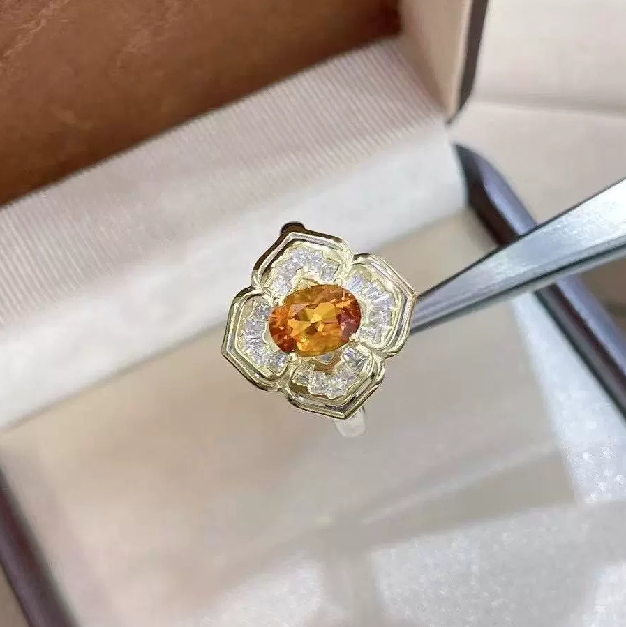 Citrine Blossom Statement Ring