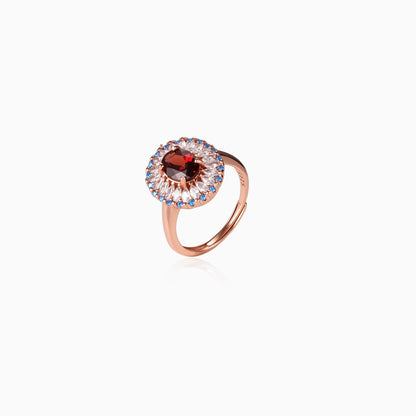 Classic Garnet Sunburst Ring