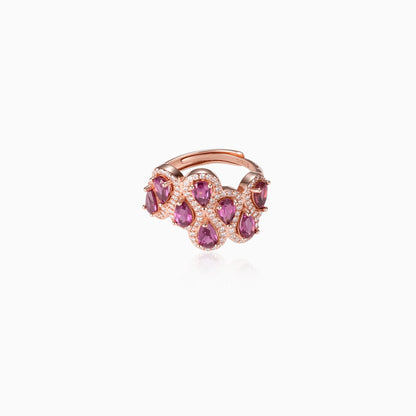 Teardrop Cluster Garnet Ring