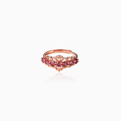 Stack Linear Cluster Garnet Ring