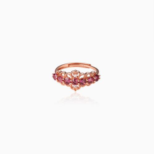 Stack Linear Cluster Garnet Ring