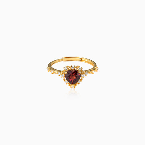 Romance Halo Garnet Ring