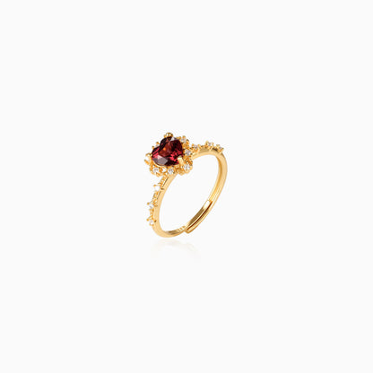 Romance Halo Garnet Ring