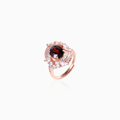 Bold Halo Statemetn Garnet Ring