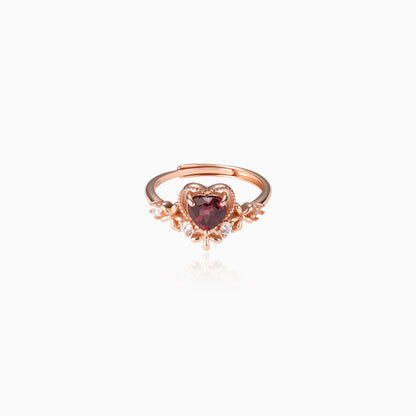 Romance Blossom Garnet Ring