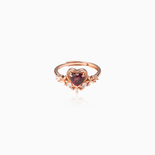 Romance Blossom Garnet Ring