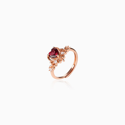 Romance Blossom Garnet Ring