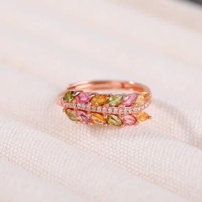 Stack Wheat Ear Tourmaline Ring