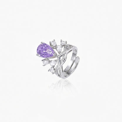 Royal Pear Cluster Open Ring
