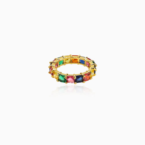 Golden Block Band Ring