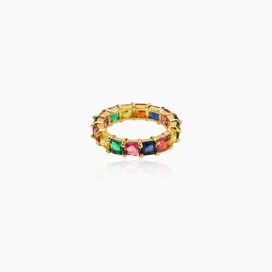 Golden Block Band Ring