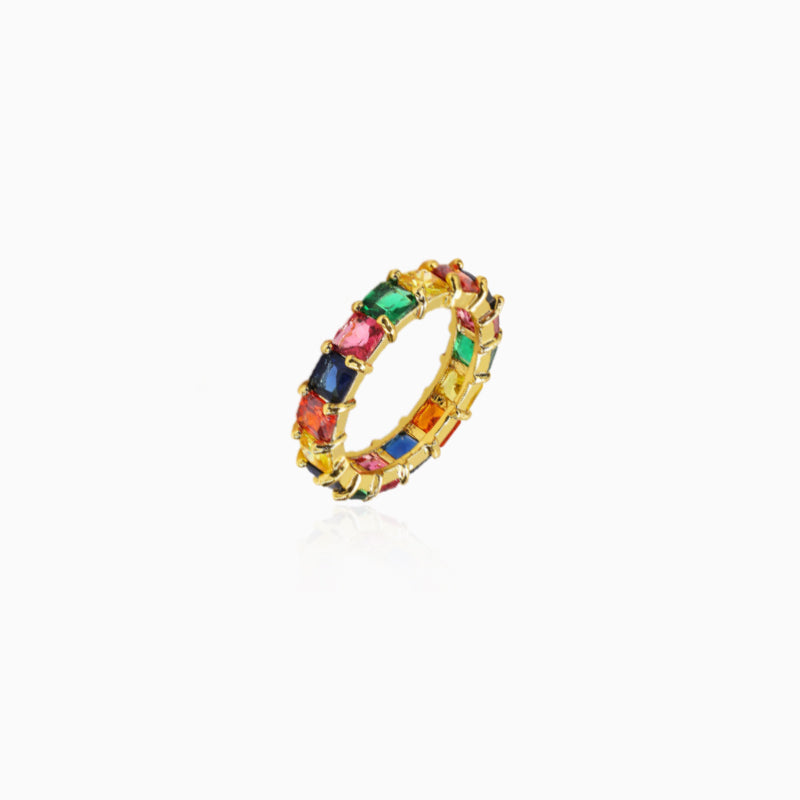 Golden Block Band Ring
