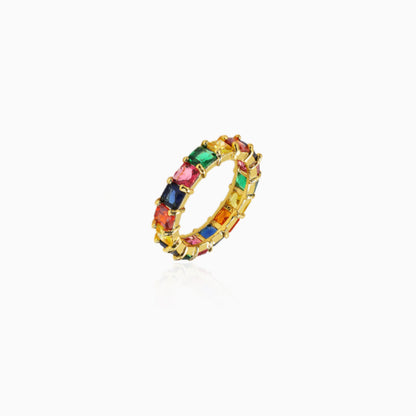 Golden Block Band Ring