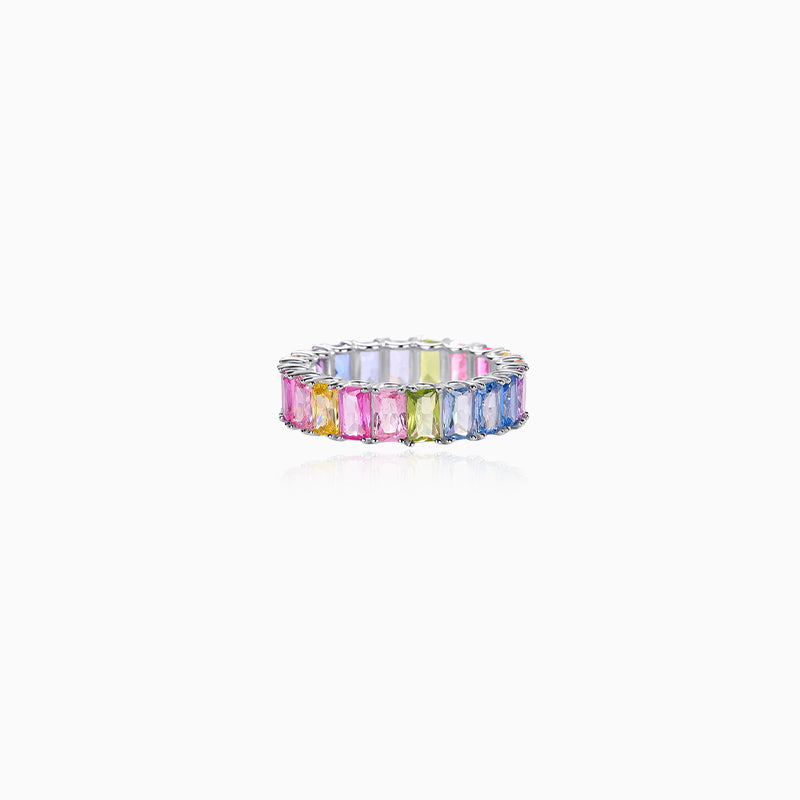 Silver Block Band Ring