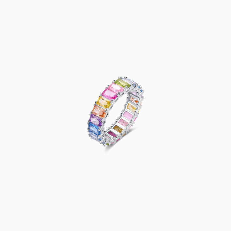Silver Block Band Ring