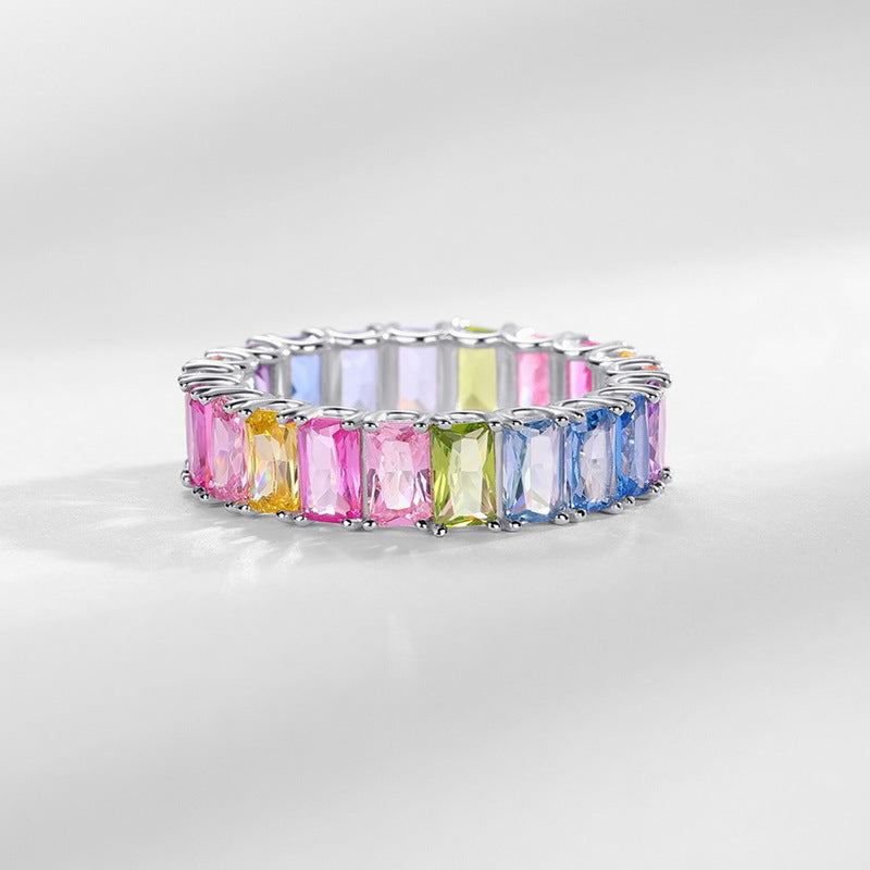 Silver Block Band Ring