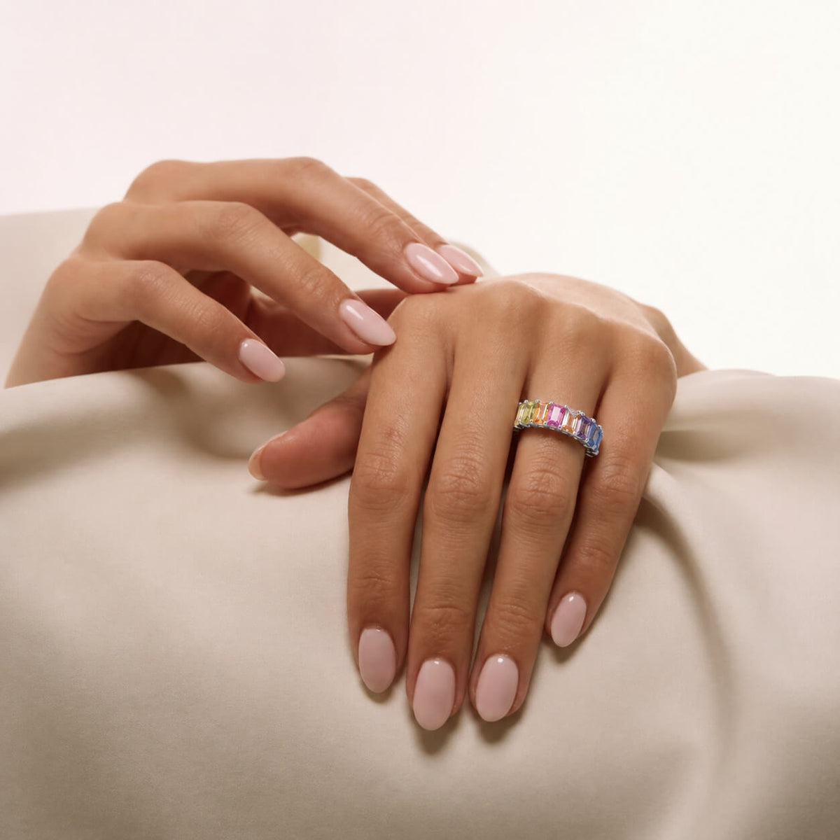 Silver Block Band Ring