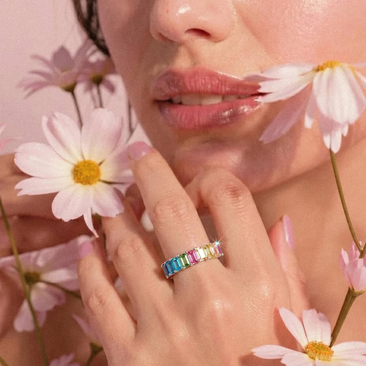 Silver Block Band Ring
