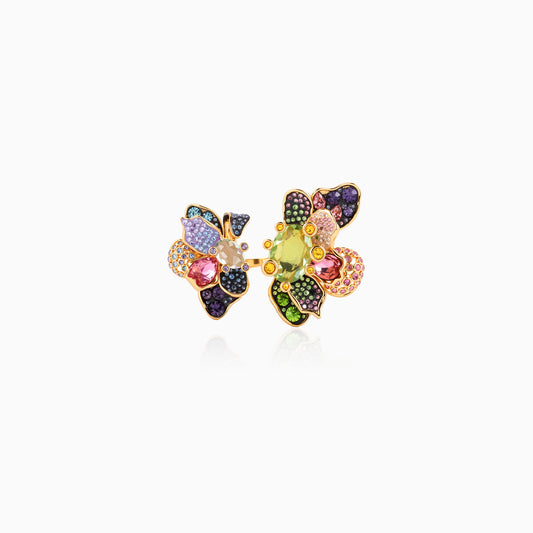 Kaleidoscope Twin-Bloom Open Ring