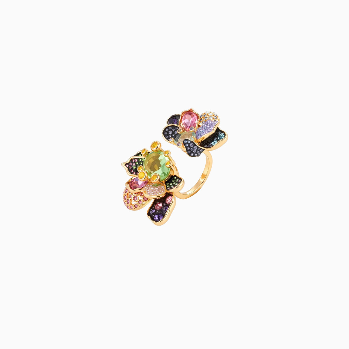 Kaleidoscope Twin-Bloom Open Ring
