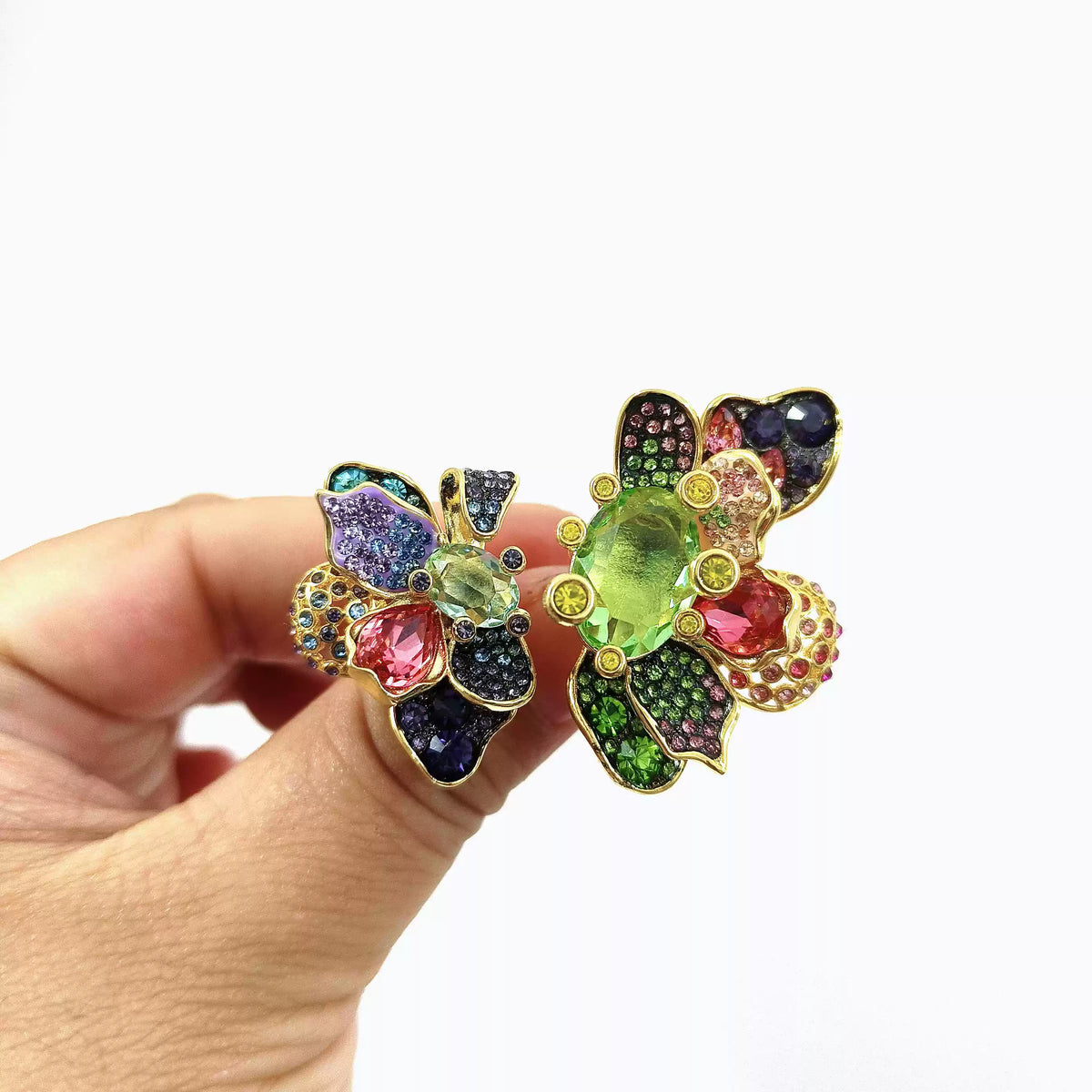 Kaleidoscope Twin-Bloom Open Ring