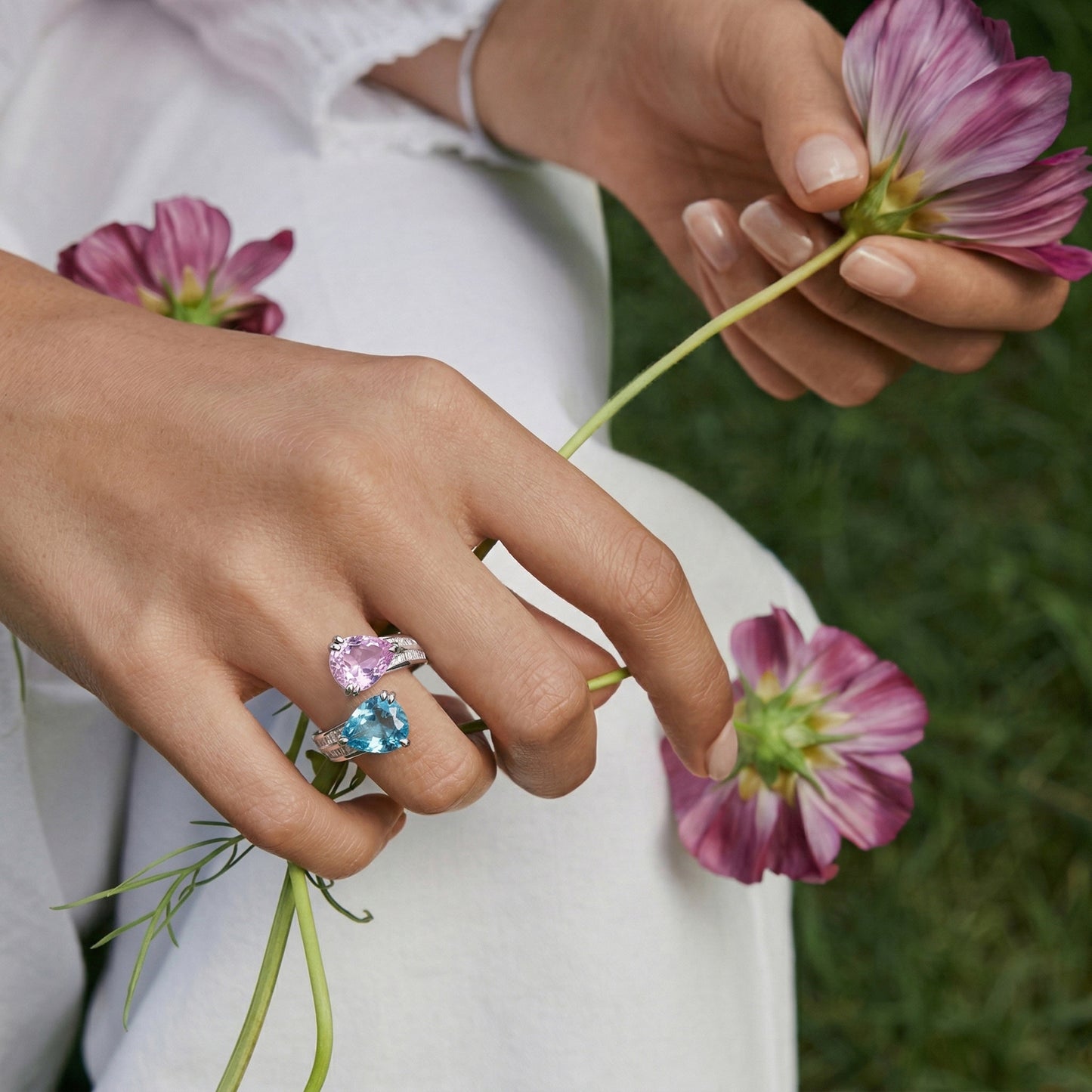 Dual Teardrop Wrap Ring