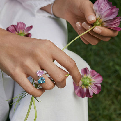 Dual Teardrop Wrap Ring