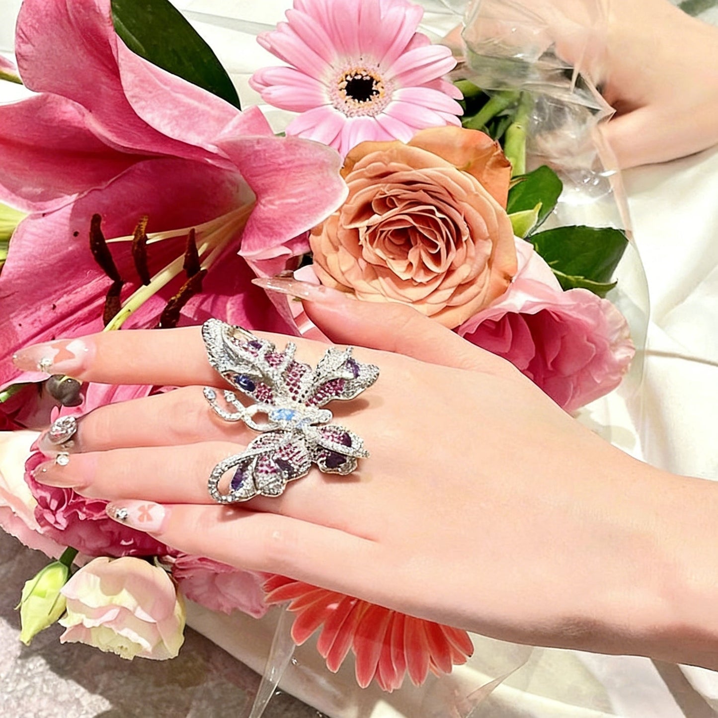 Butterfly Silhouette Open Ring