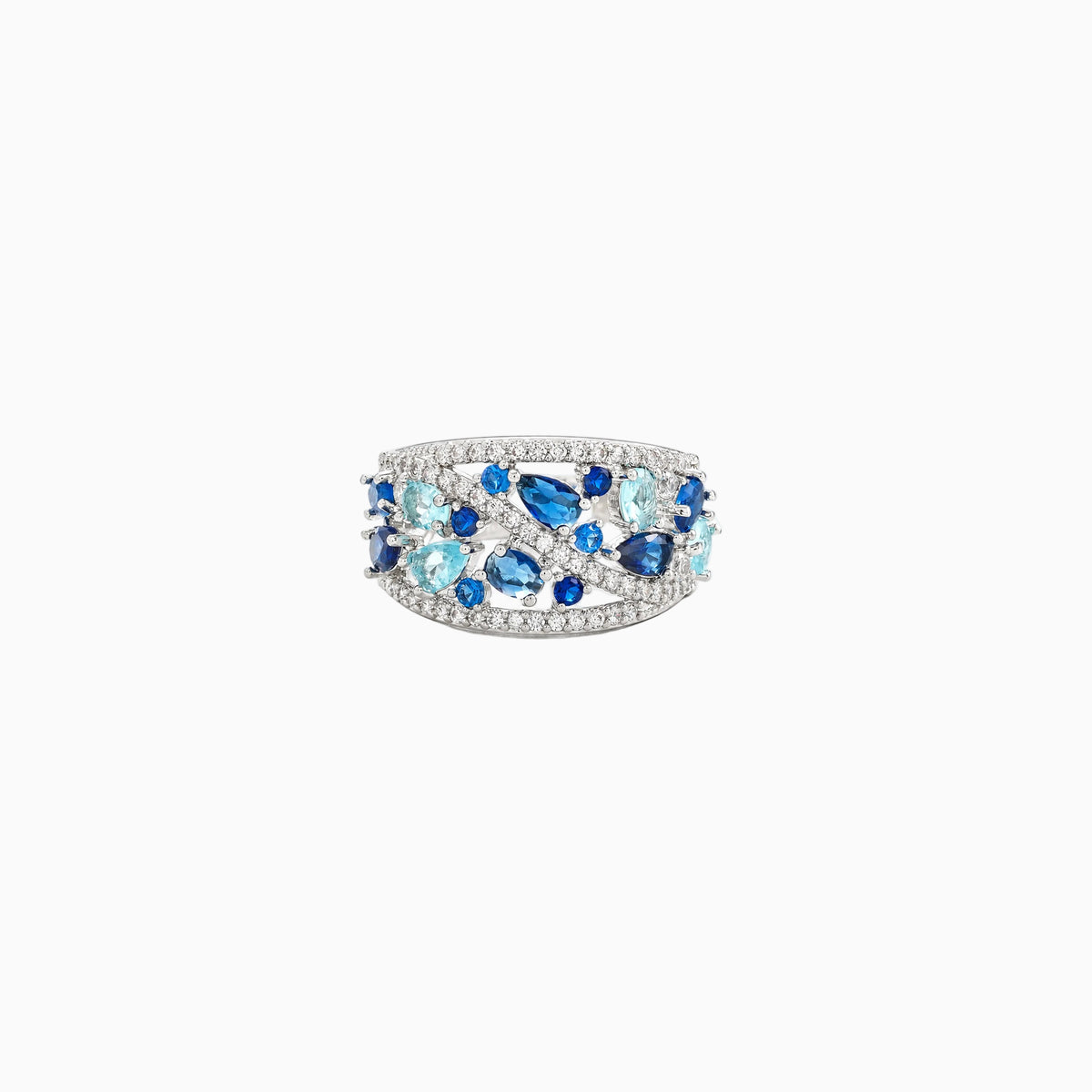 Colored Gemstone Tide Ocean Ring