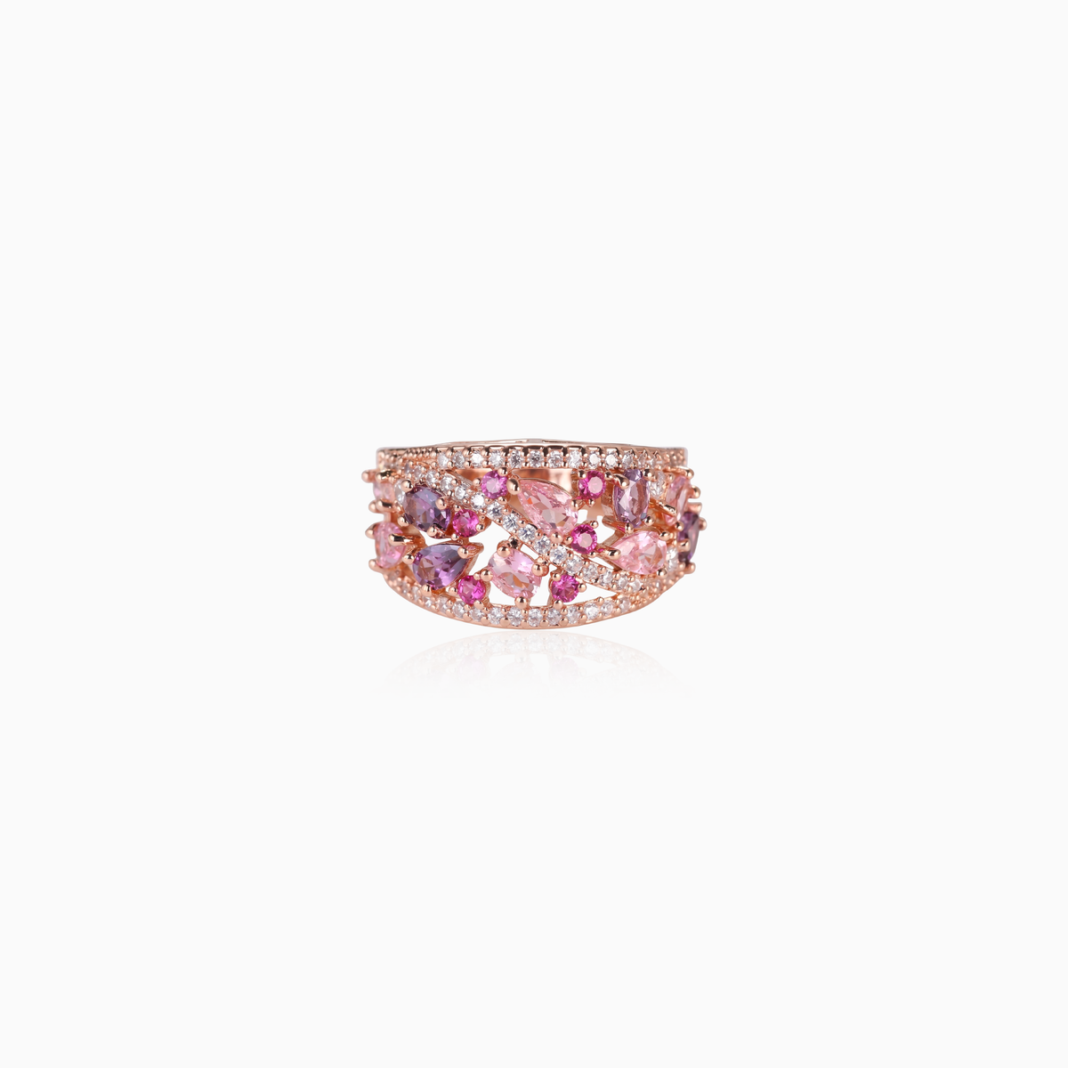 Colored Gemstone Tide Ocean Ring