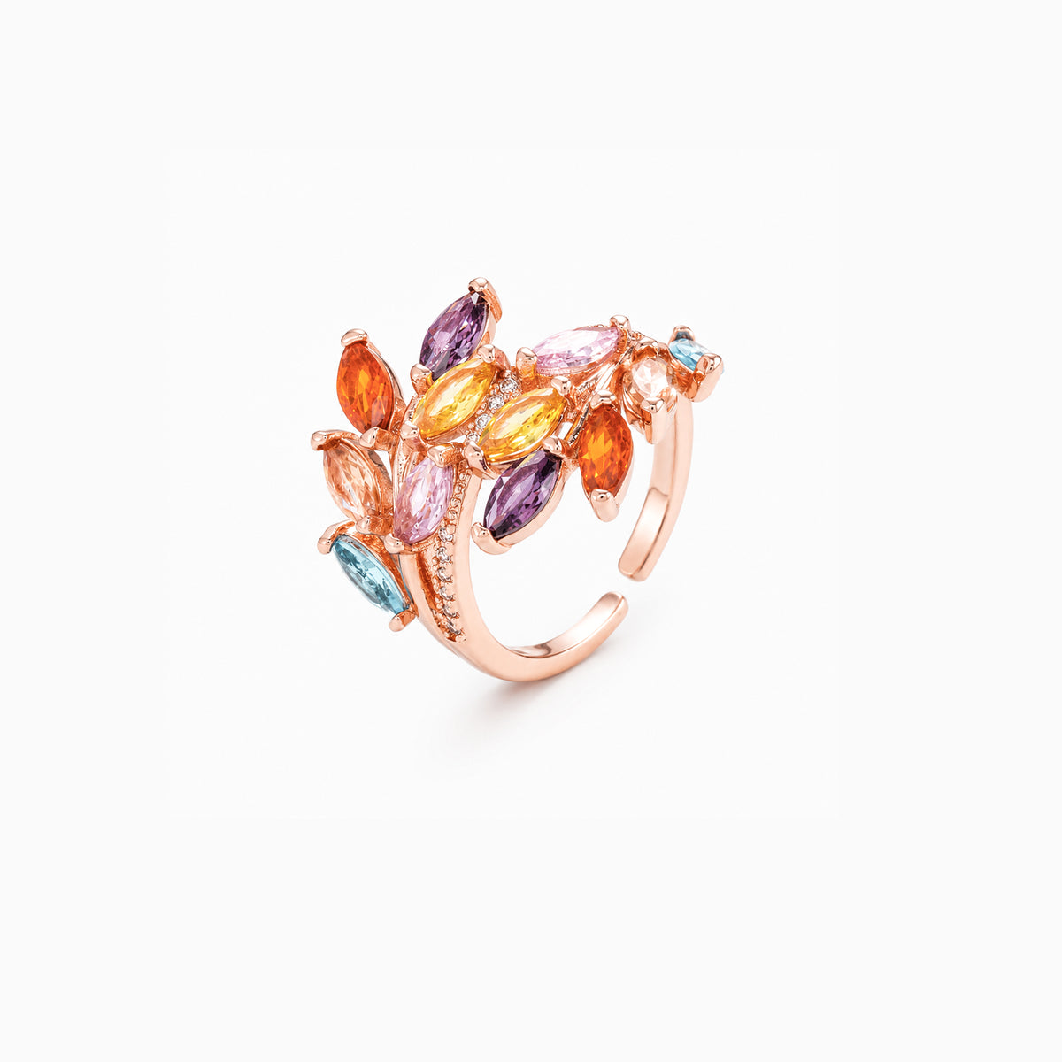 Rainbow Petal Open-Ring