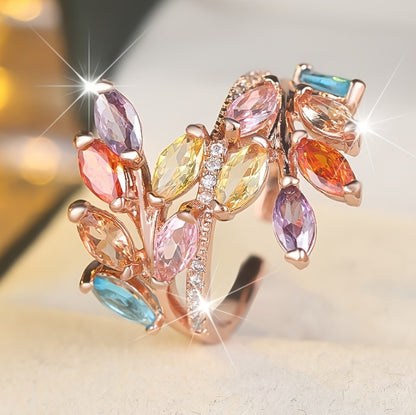 Rainbow Petal Open-Ring