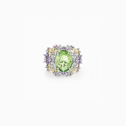 Crown Emerald Open-Ring