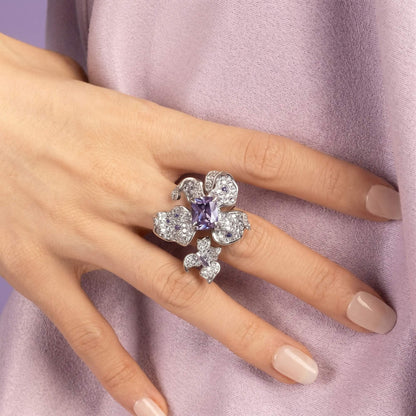 Lavender Ritbbon Open-Ring