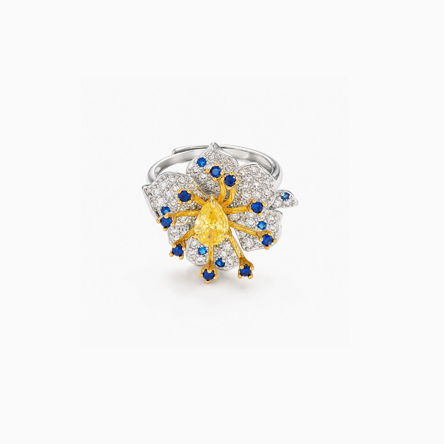 Blue Petal Bloom Ring