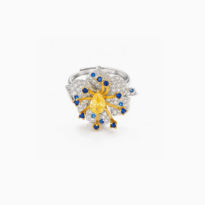 Blue Petal Bloom Ring